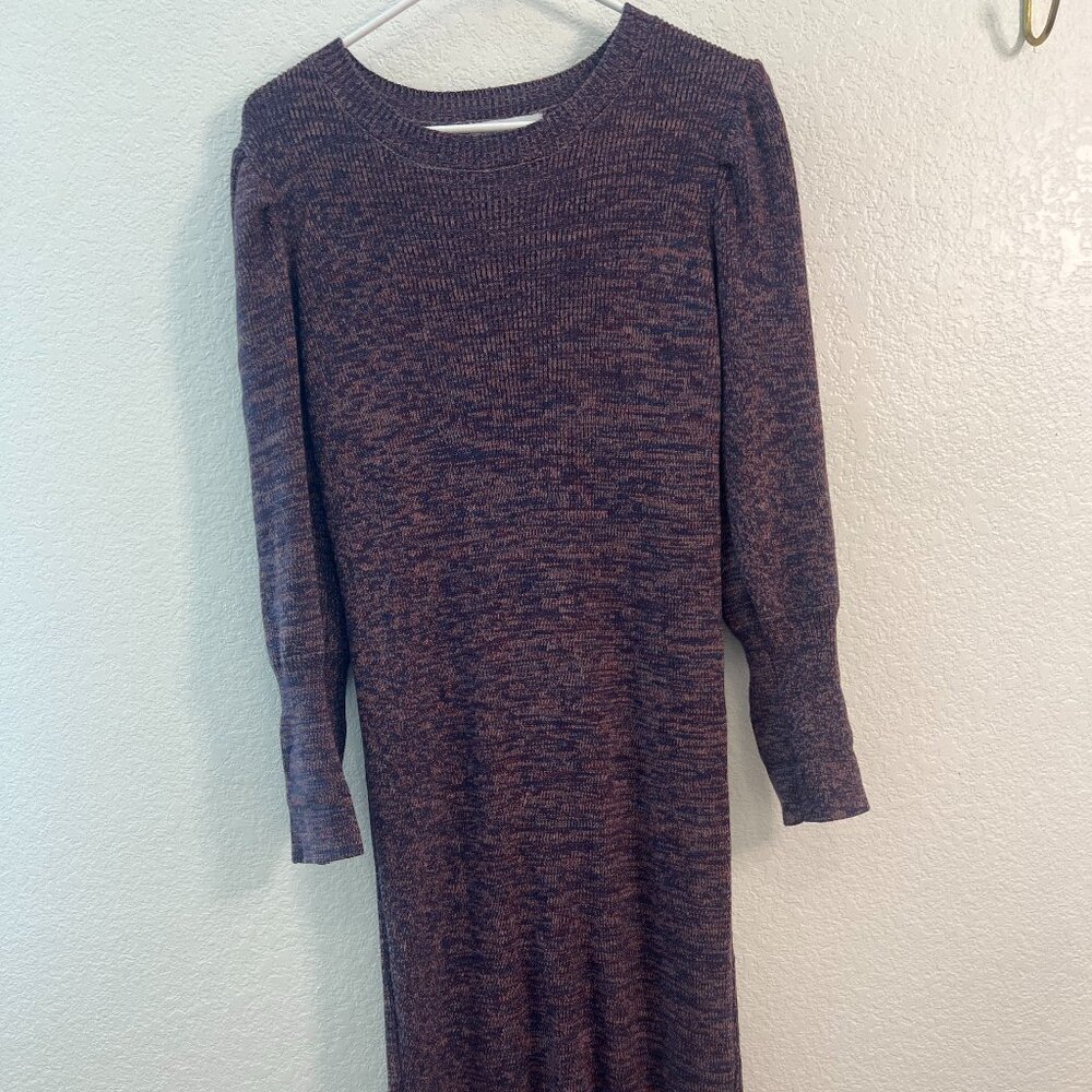 Amour Vert Medium Purple Sweater Dress with Ruffles